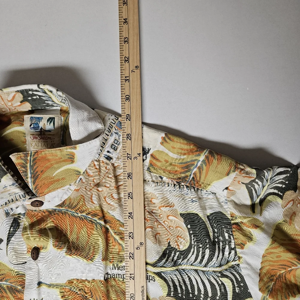 John Severson XL Tropical Leaf‎ Print Men's Shirt Mercedes Championship